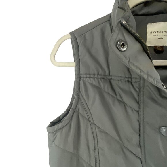 Sonoma Life + Style Women's Quilted Puffer Vest PS Black Outdoor Gorpcore - Picture 5 of 8